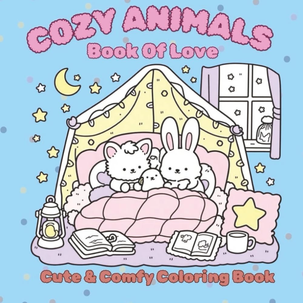Cozy Animals: Book of Love: A Cute and Cozy Animal-Themed relaxation, stress relief, Coloring Book for Kids and Adults Alike