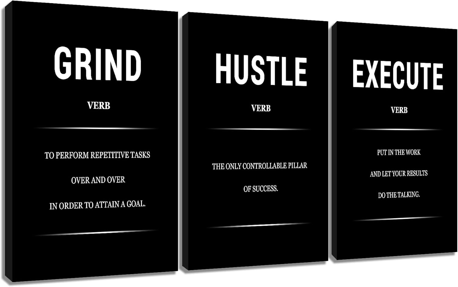 Inspirational Canvas Wall Art Dedication Consistency Commitment Motivational Entrepreneur Quotes Painting Poster Wall Decor Artwork for Home Bathroom Picture Stretched and Framed [36''W x 16''H]