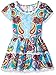 Counting Daisies Little Girls' Teal/Orange/Lime Paisley Print Drop Waist Dress