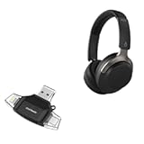 Smart Gadget Compatible with Creative Labs Zen Hybrid SXFI - AllReader SD Card Reader, microSD Card Reader SD Compact USB - Jet Black