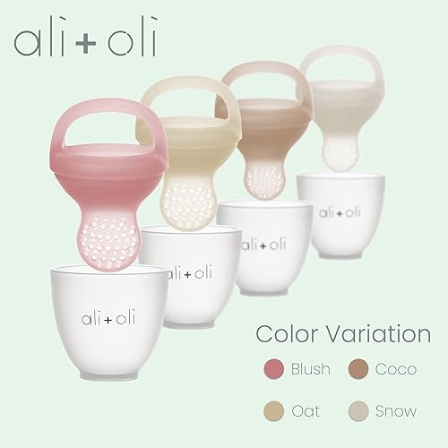 Miniatura 2 de Ali+Oli Juego de 2 chupones alimentadores de alimentos y frutas (avena y coco) para bebé, sin BPA, de silicona de grado alimenticio, chupete para