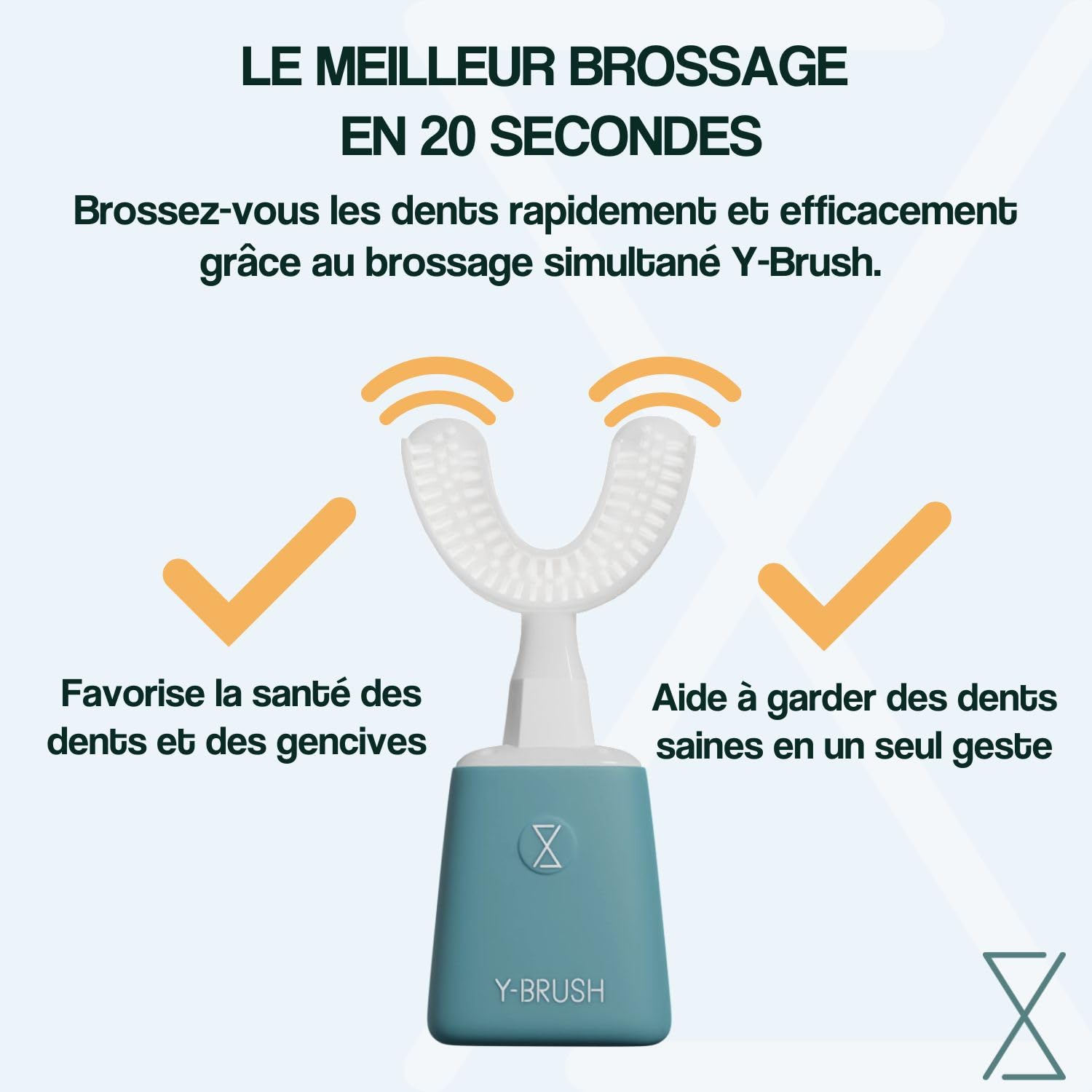 Y-Brush Essential - Brosse à Dents Électrique Sonique - Automatique - 3 Mois d'Autonomie - 2 Modes de vibration - Cliniquement prouvé par des dentistes