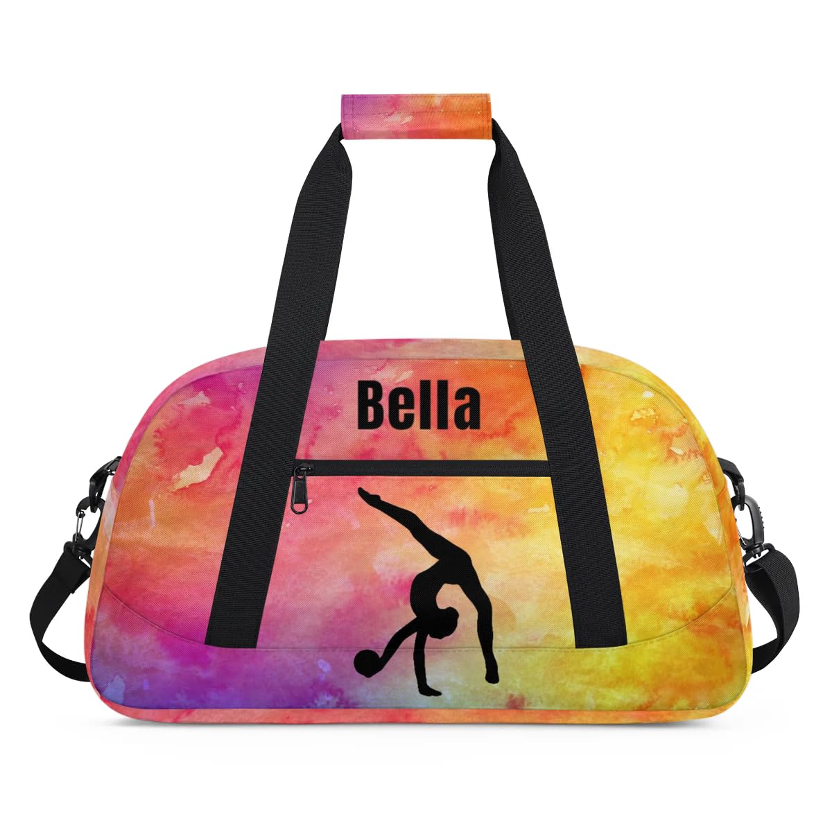 KBAODANK Personalized Dance Bag Gym Bag for Girl,Custom Sport Duffel Bag Weekender Bags Travel Duffel Bag Gymnastics (Multicolor 8), Option 15