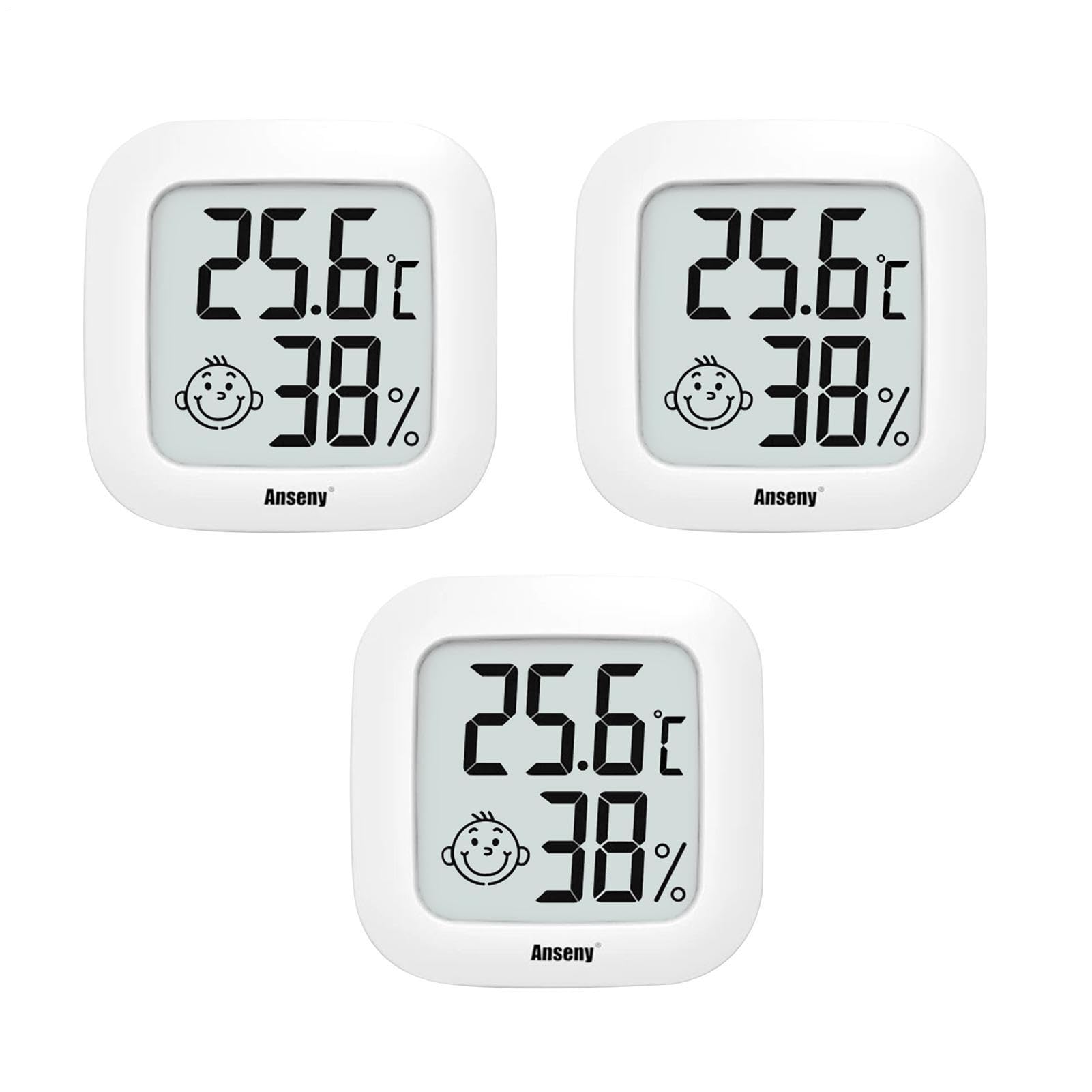 Temperature Thermometer Digital Humidity Monitor and Gauge with for Greenhouse Garden Cellar white celsius