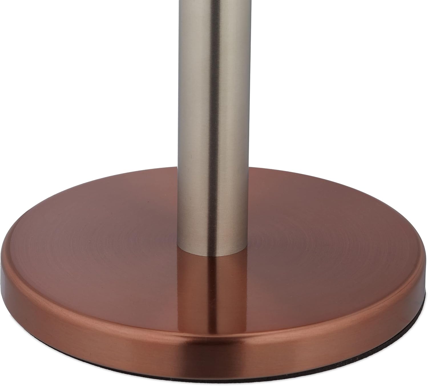 Relaxdays Kitchen Roll Holder, Stainless Steel, Paper Towel Stand for The Counter, HxØ: 35x15cm, Silver/Bronze