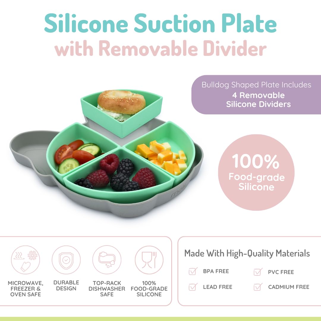 Babeehive Goods Bowls | Stress-Free, Mess-Free Mealtime | Food-Grade Silicone | Sturdy Suction Bowl And Soft Silicone Spoon | Soft, Flexible Silicone | Perfectly Sized, BPA-Free (Mustard