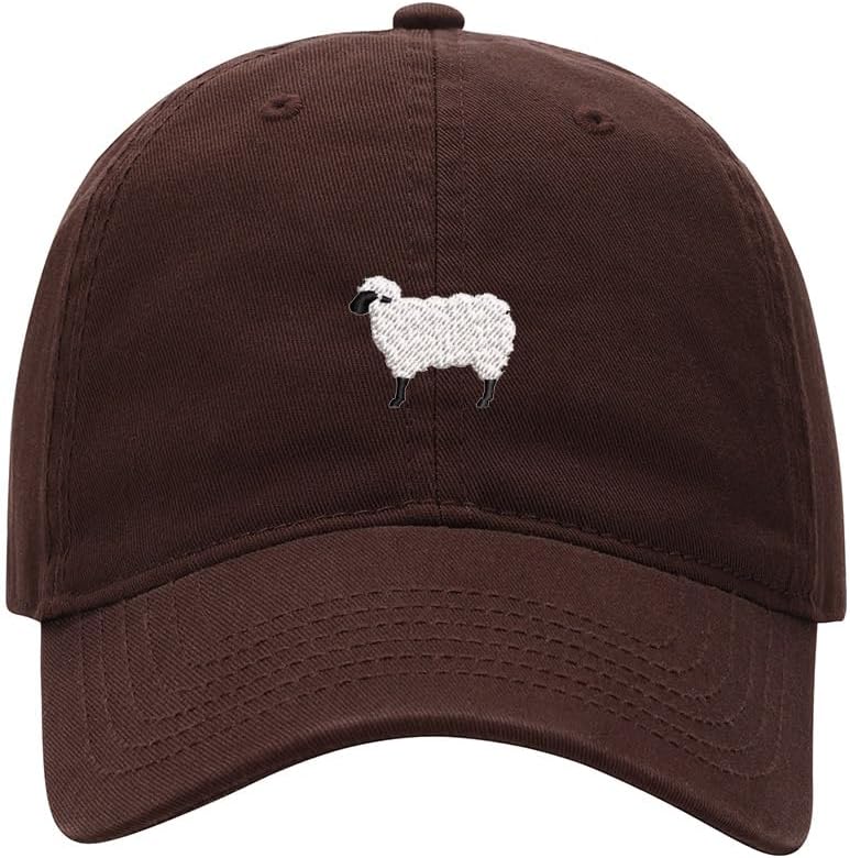 Baseball Cap for Men Women Sheep Animal Embroidered Washed Cotton Dad Hat Baseball Caps