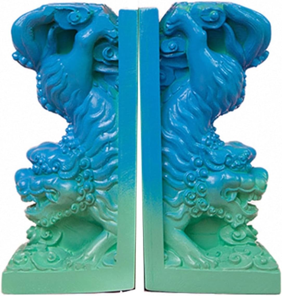 Bookend Support Heavy Duty Bookends for Shelves Chinese Blue and Green Gradient Decorative Great for Library Office Home School Bookends