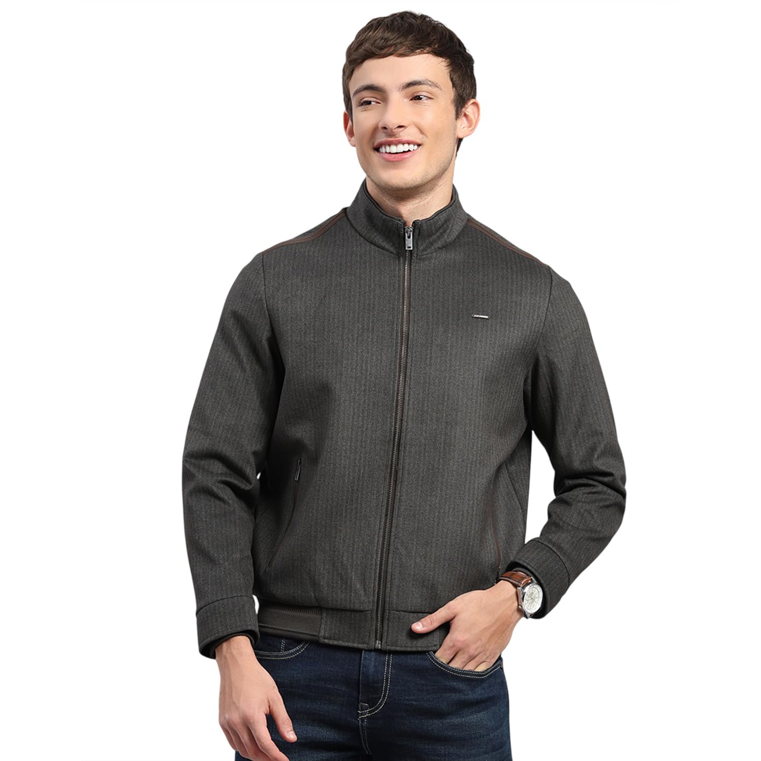 Mens Regular Fit Striped Pattern Zipper Full Sleeve Winter Jacket | Warm Coat for Men | Stylish Full Sleeve Zipper Jacket (Pack Of 1)-image-45