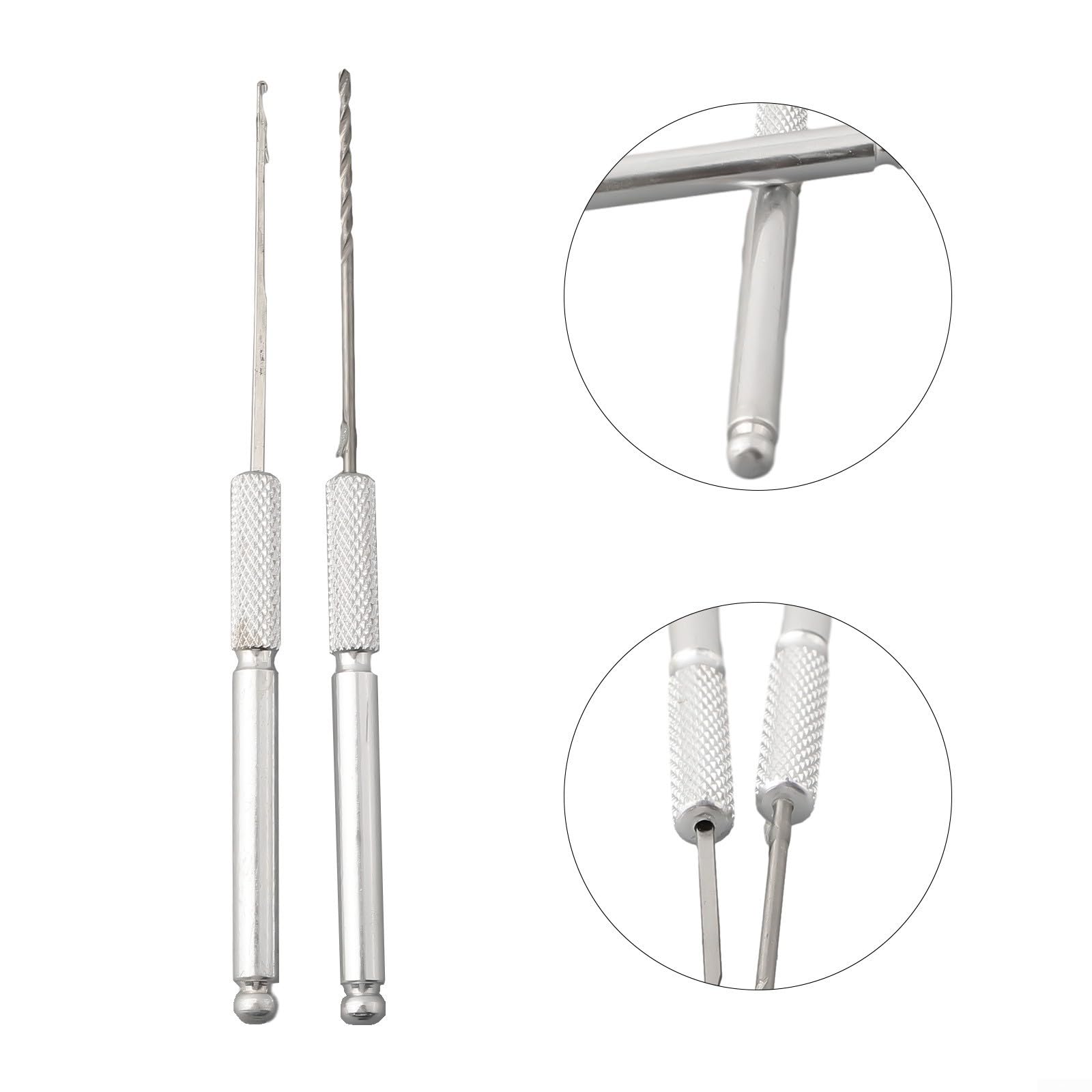 Juego de 2 agujas de cebo de pesca de acero inoxidable, kit de herramientas de taladro Boilie para pesca gruesa de carpas