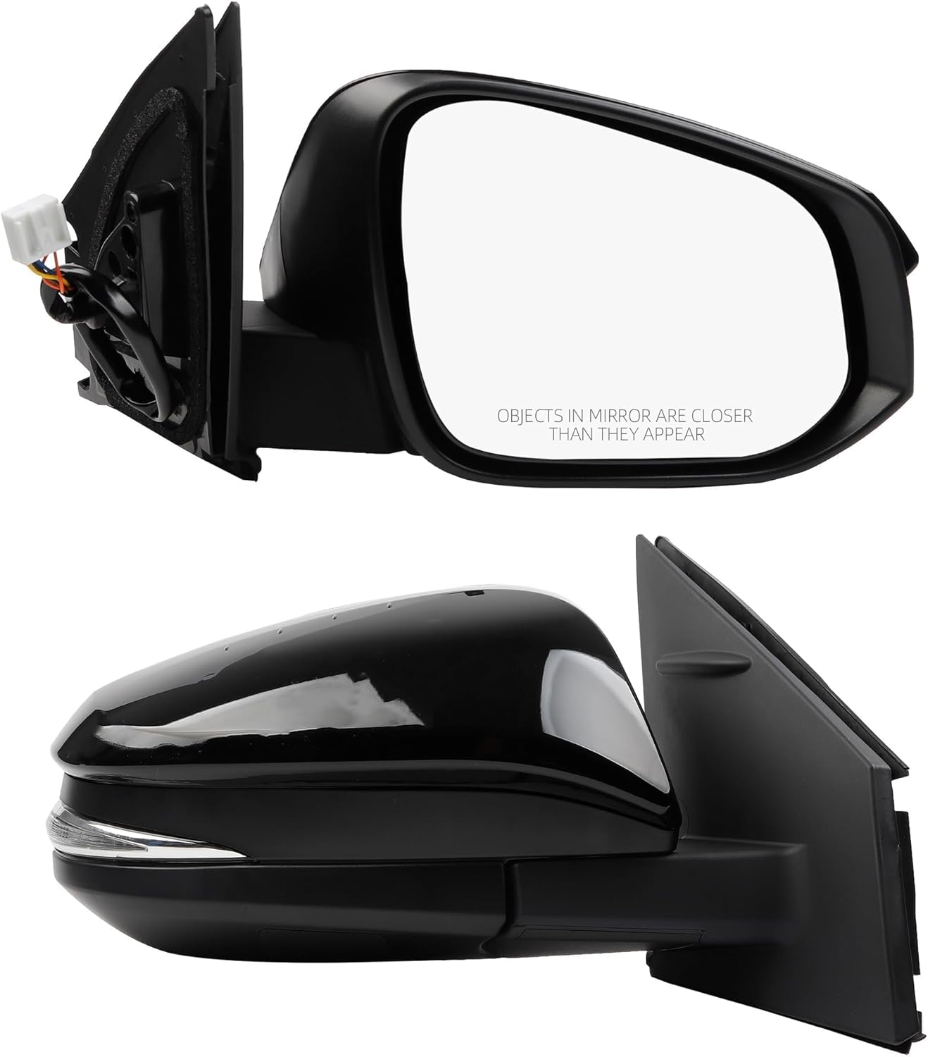 Dasbecan Right Passenger Side Door Mirror Assembly Compatible with Toyota RAV4 2013 2014 2015 Power Glass Heated with Turn Signal Light Replaces TO1321310 87910-0R080 Black (7 Pins)