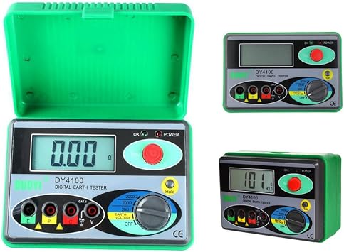 ELEOPTION DY4100 Digital Earth Ground Resistance Tester Meter Digital Earth Tester 0/20/200/2000 Battery Powered