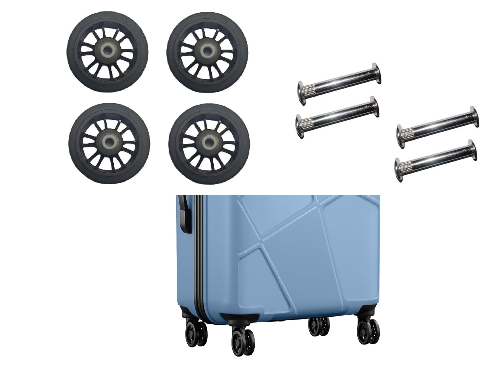 Tumery Repair Replacement Luggage Part Accessories for VIP Safari, American turistr, Skybag Suitcase Trolley Bag for Luggage Parts for 8 Wheeler Luggage (Wheel 4 Pcs)