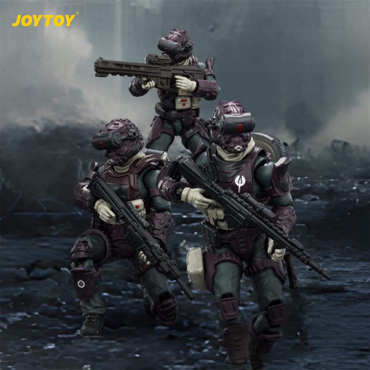 TOYVERSE JOYTOY Dark Source Steel Ride Prism Squad 3-pak 1/25 skala 7,6 cm figurka model postaci dla dzieci w wieku od 15 lat