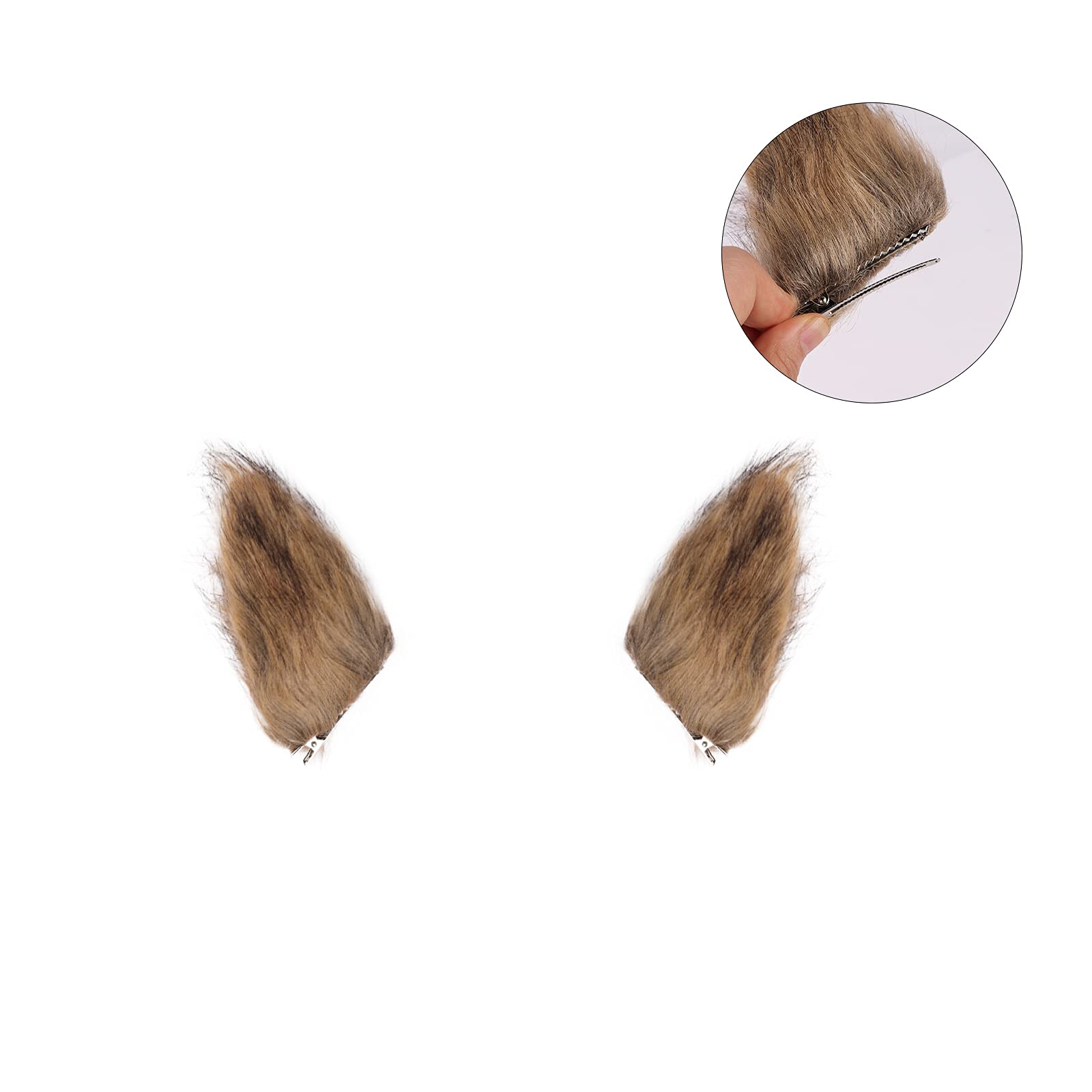 Faux Furry Fox Ears Headband Tail Paw Gloves Set Halloween Costume Fancy Dress Hairband Hair Hoop Wolf Tail Bear Glove Kit Furry Animal Accessories - Image 4