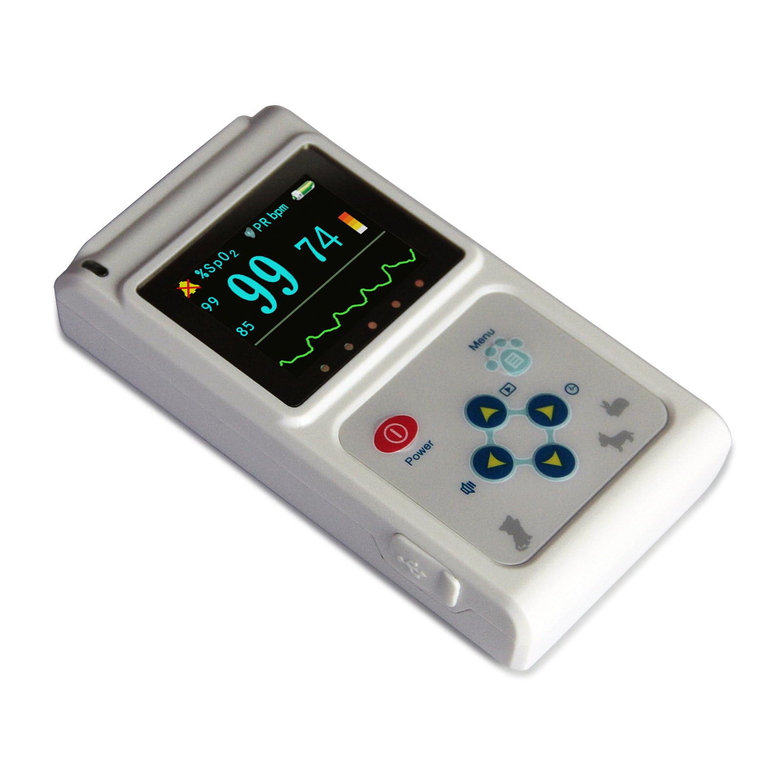 Handliches Spo₂-Monitor Für Haustiere, Misst Blutsauerstoff Und Herzfrequenz Mit Ohr-/Zungensensor, Speicher- Und Wiedergabefunktion, Für Zuhause Und Tierkliniken