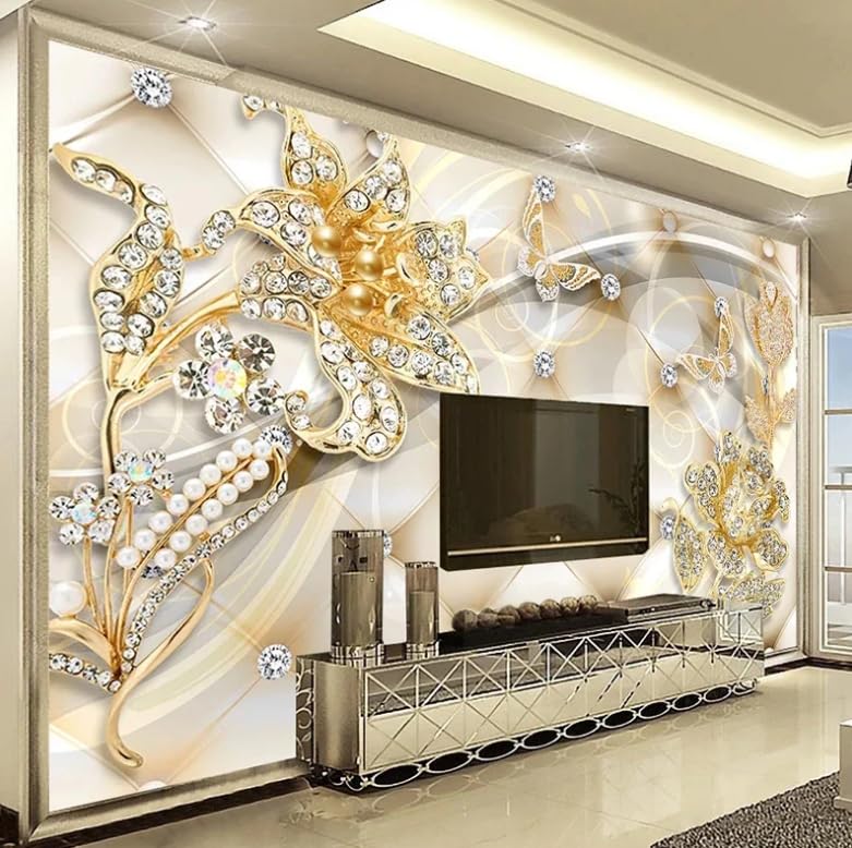 Décoration murale bijoux fleur 3D pour un intérieur chic et moderne