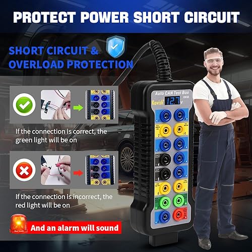 Miniatura 6 de OBD2 Breakout Box Auto OBDII Protocolo Detector 16-Pin CAN Bus Test Breakout Box con pantalla LCD para OBDII Protocolo Detección de