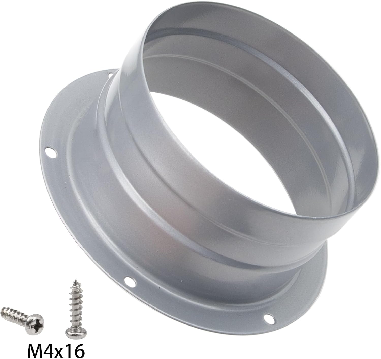Dryer Vent Wall Plate 4Inch Metal Air Duct Connector Flange Panel Inlet Outlet Exhaust Fitting for Wall Ceiling Heating Cooling Ventilation Pipe (Round)
