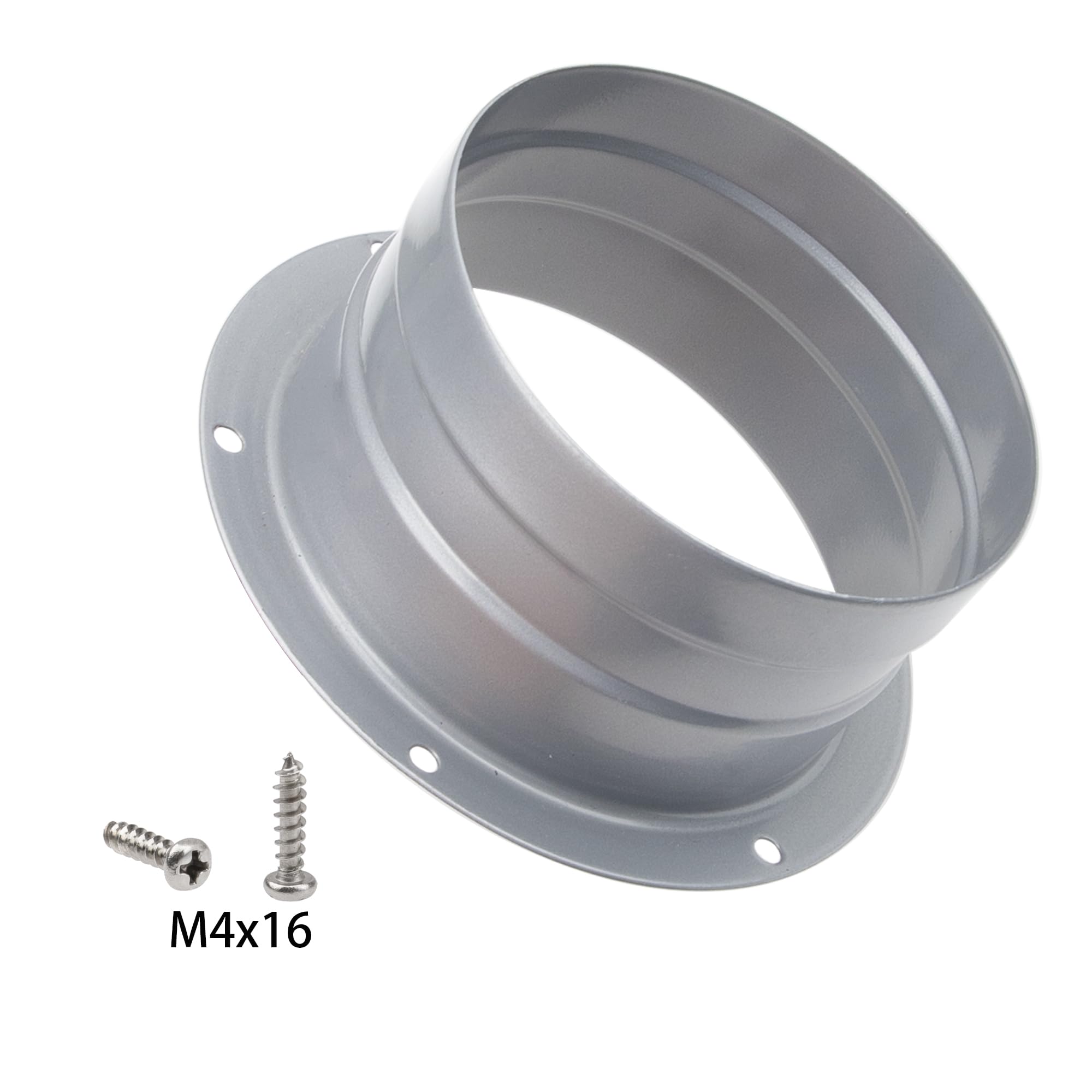 PATIKIL Bride De Connecteur De Conduit De 10,2 Cm, Plaque Murale Carrée à Ronde Droite Pour Chauffage D'air, Refroidissement, Ventilateur D' échappement, Blanc