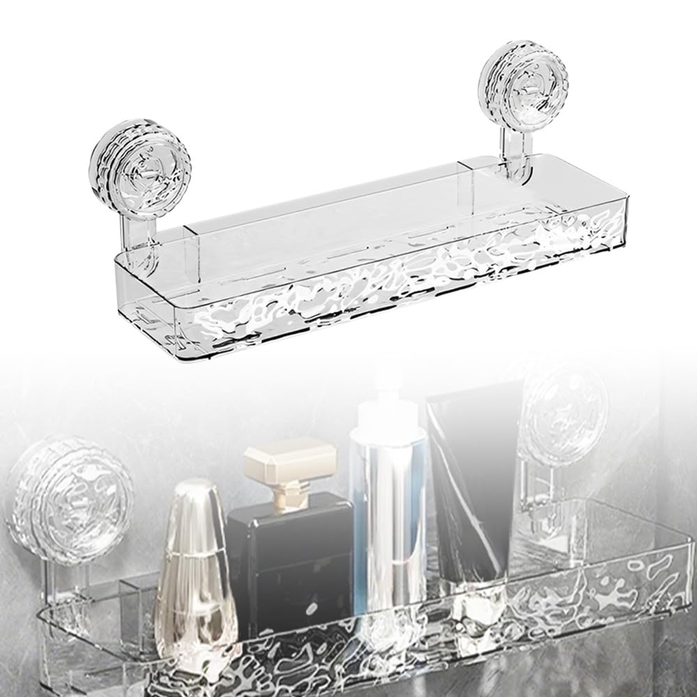 Étagère de douche transparente à ventouse pour optimiser votre rangement