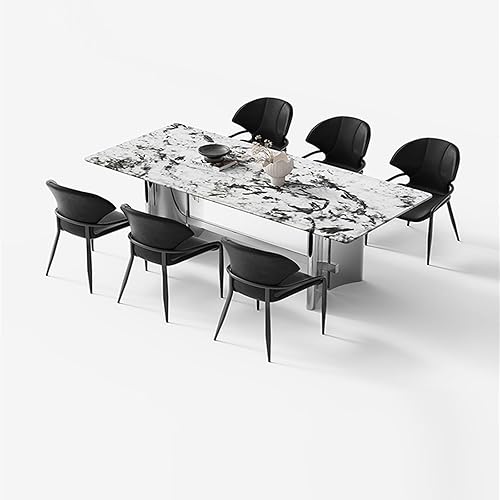 Miniatura 7 de Sillas de comedor - Sillas de comedor, silla de piel sintética retro moderna de mediados de siglo con asiento tapizado, patas de metal para cocina,