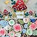 FYSIVOKE Bucket Hat Embroidery Kit, Floral Animal Embroidery Kit for Beginner, Make Your Own Fisherman Hat Include Cloth Colorful Threads Feather Ornament for DIY Craft Lover (Black)