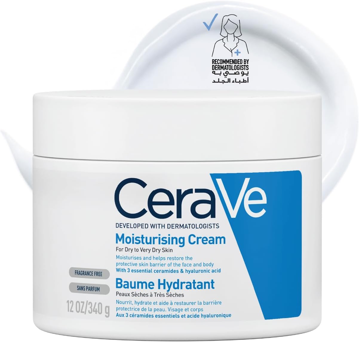 Moisturizing Cream for Dry to Very Dry Skin with Hyaluronic Acid 340 g