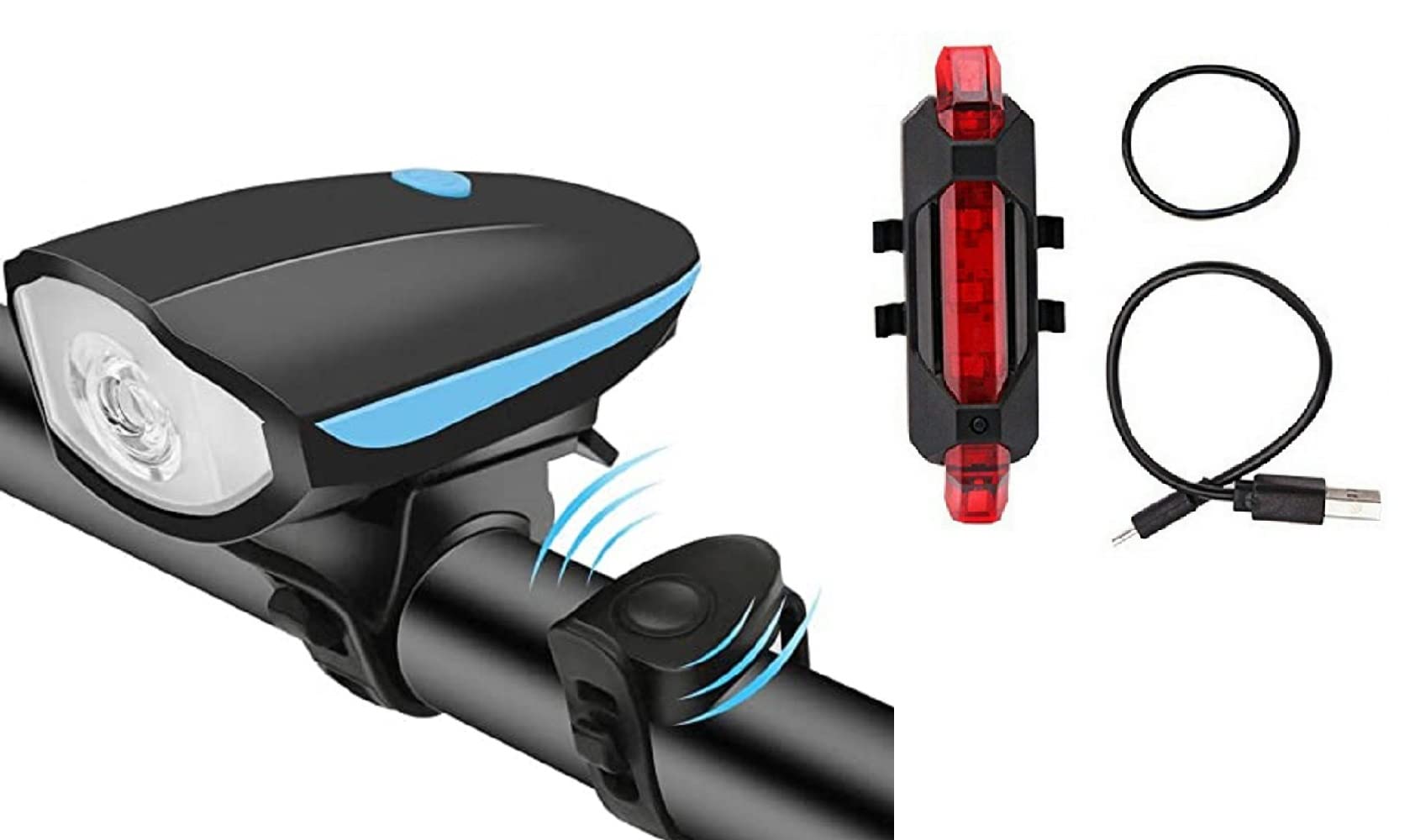 Ilsha® 2-in-1 Rechargeable - Cycle Light (3 Modes) Cycle Light and Horn Cycle Lights Rechargeable with USB Tail Light Waterproof Cycle Light with Horn (Multicolor) (B0BVC28979) Amazon Price History, Amazon Price Tracker