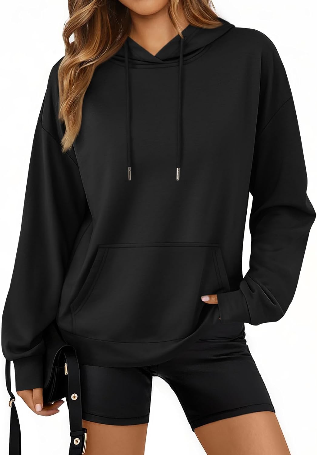 Trendy Queen Womens Fall Fashion T Shirts Basic Drawstring Pullover Loose Fit Hoodies Winter Clothes with Pocket