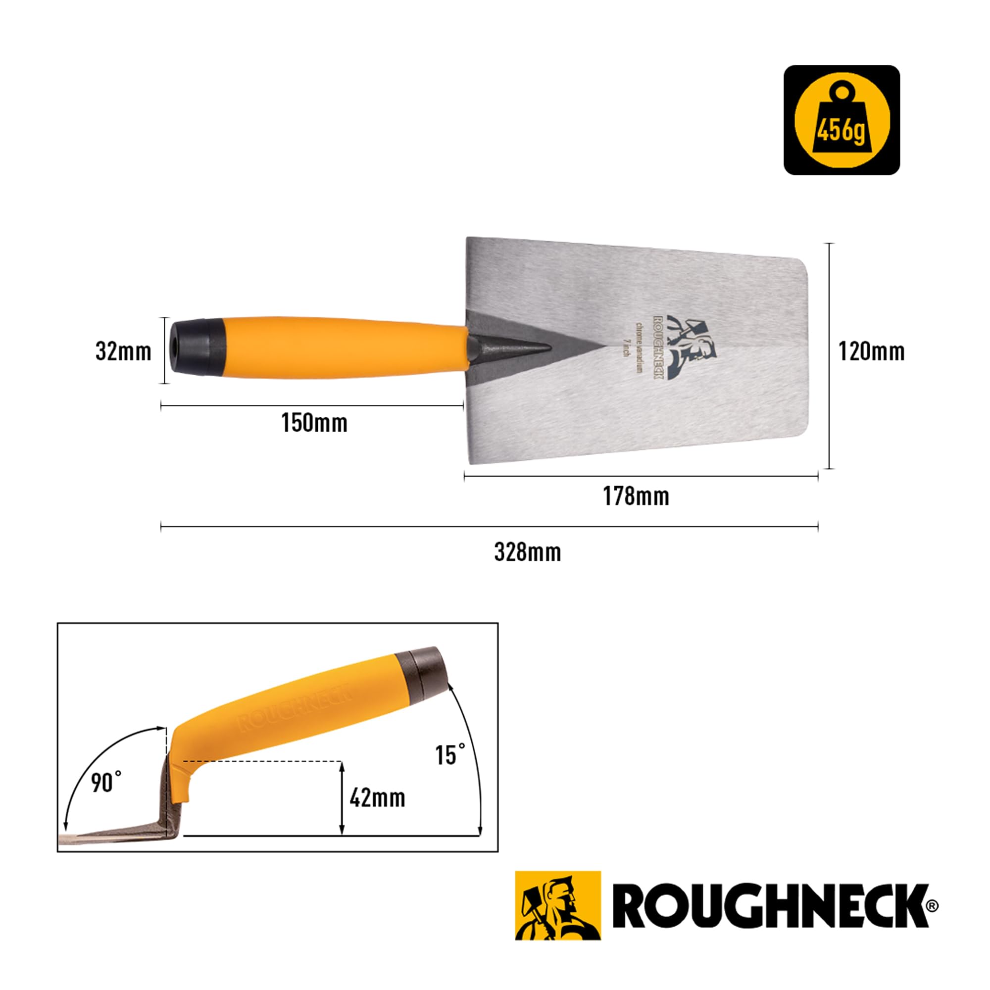 ROUGHNECK® ROU51070 CRV - Paleta de cubo de acero de 180 mm