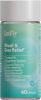 Bloating Gone - Bloat Relief & Digestive Support | Fast-Acting Water Retention & Constipation Relief | Waist Slimming, Gut Health Supplement with Digestive Enzyme & Herbal Extract - 60 Capsules