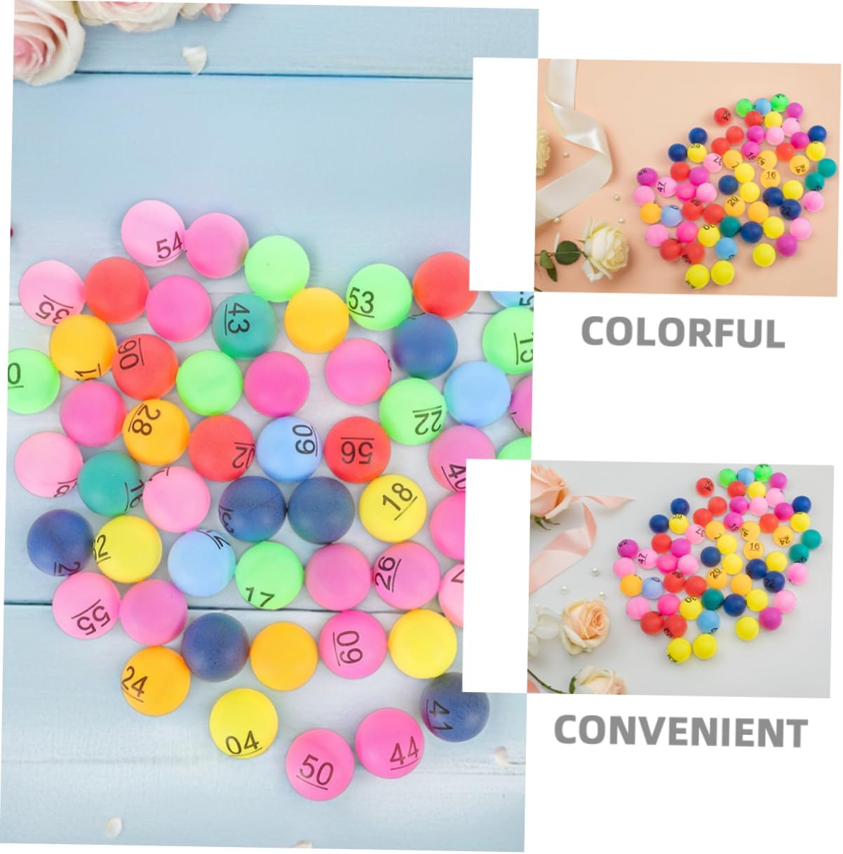 SUPVOX 90pcs Colorful Numbered Draw for Raffle Bingo Games Hollow Plastic for Parties Carnival Events Game Activities