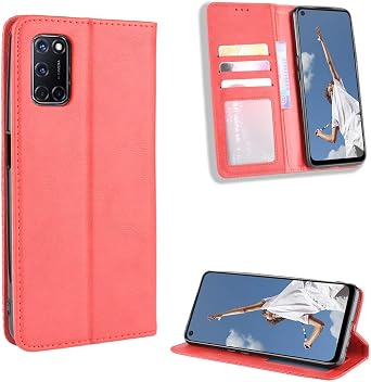 Case for Huawei P Smart Pro 2019 Case Cover,Case for Huawei P Smart Pro STK-L21 Case PU Leather flip Cover Red