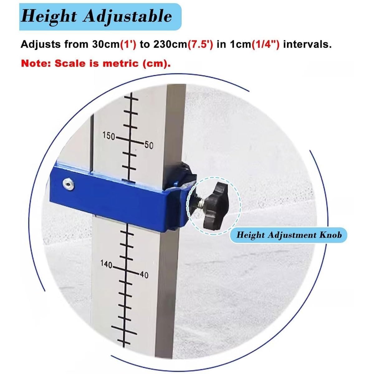 Stojaki do skoku wzwyż, aluminiowe słupki, regulacja wysokości w zakresie 30–230 cm, metryczny system pomiarowy, regulacja za pomocą pokrętła, idealne do treningów szkolnych i zawodów