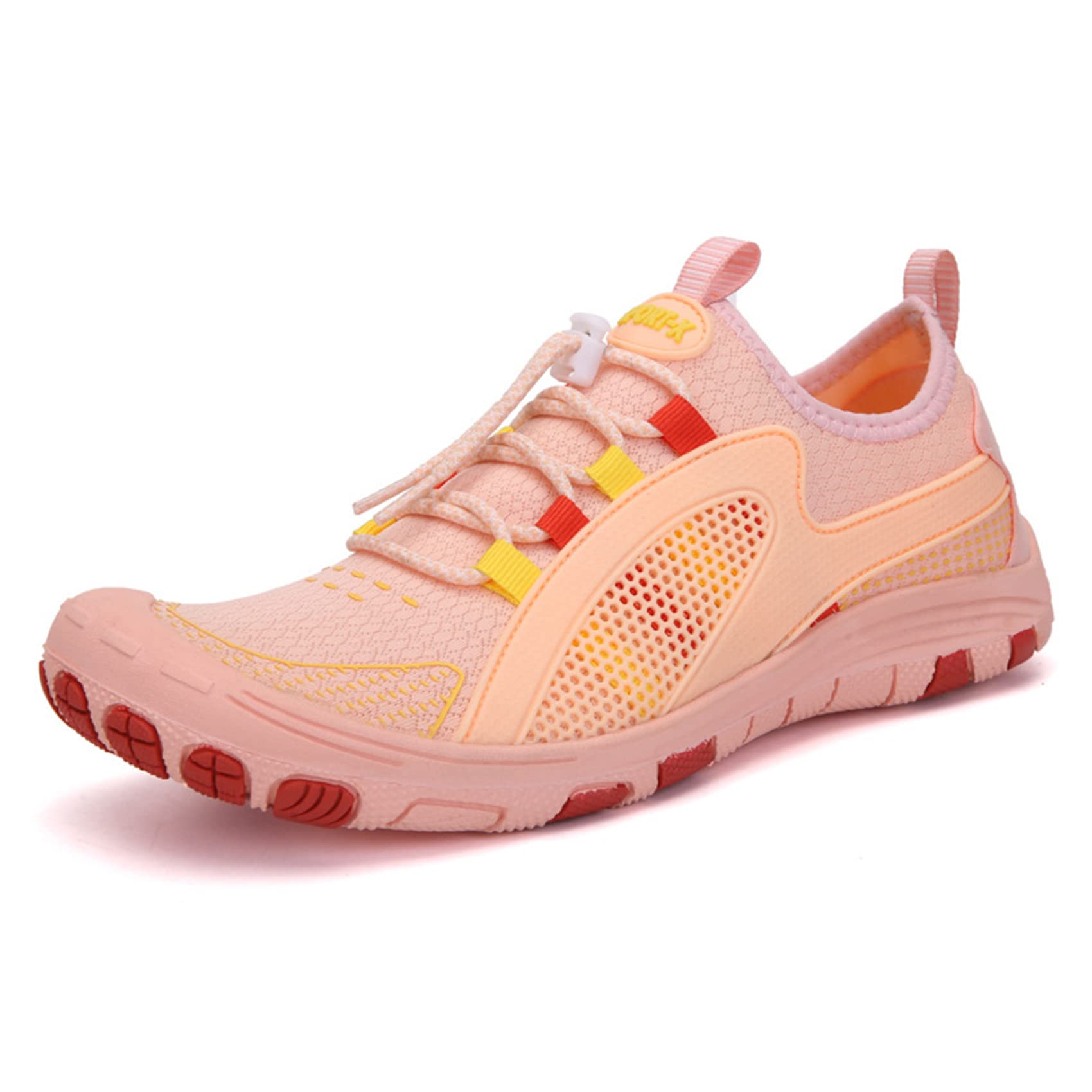 Zapatos Acuáticos Descalzos, Calcetines De Cuero, Zapatillas Acuáticas De Secado Rápido para Hombres Y Mujeres, Natación, Yoga Neutro, Carrera En La Playa, Snorkel(38 EU, Pink)