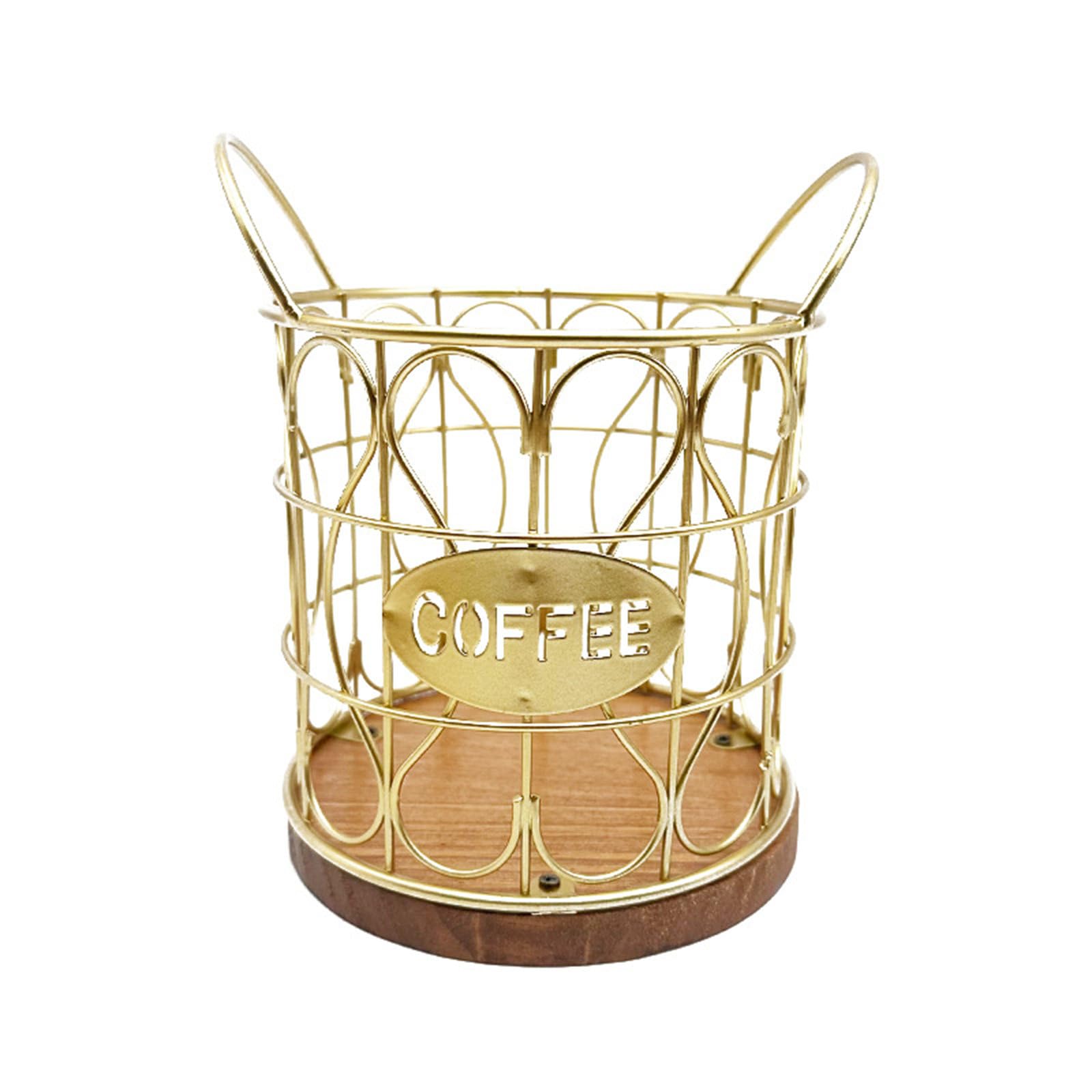 Buxuaaaa Metal Wire Coffee Storage Rack Round/Square Coffee Pods Basket Decorations for Kitchen Countertop Espressos Pods Stand Organizer