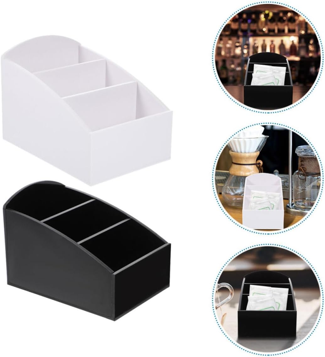 2pcs Acrylic Coffee Station Organizer with Open Design for Sugar Bags and Tea Bags Storage Box Portable Coffee Packet Holder for Bar and Housewarming