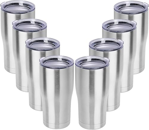 Miniatura 44 de DOMICARE vaso de doble pared con aislamiento al vacío, 20 onzas, con tapa, vaso de viaje de acero inoxidable, vaso de café con recubrimiento