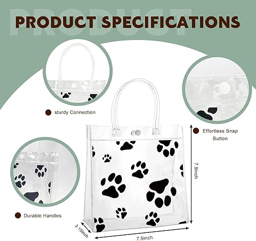 Miniatura 2 de 20 bolsas de regalo transparentes de pata de perro, bolsas de PVC transparentes con estampado de patas, suministros de fiesta de cumpleaños para