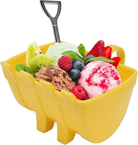 Miniatura 2 de TOPINCN Taza divertida de 11.2 fl oz, taza de cubo de excavadora con cuchara de pala de acero inoxidable, taza de café, taza de té creativa, taza de