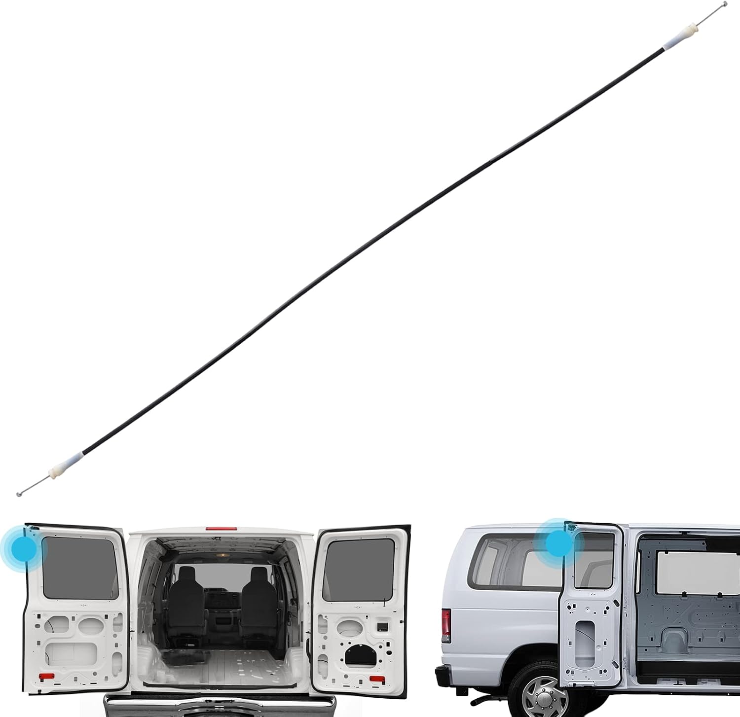Upper Door Latch Release Cable - Compatible with Ford E150/E250/E350 Passenger/Cargo Door Repair Kit (1 Piece)