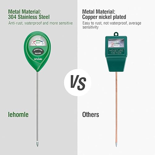 Miniatura 4 de lehomle Medidor de humedad del suelo - Medidor de agua para plantas de interior - Medidor de humedad para plantas de interior, herramientas de