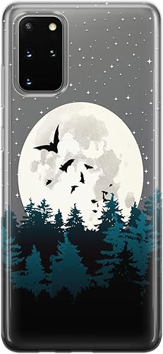 Miniatura 1 de Cavka Funda para teléfono compatible con Samsung Galaxy A73 A72 5G A71 A70 A52 A42 A32 A20s A11 A02 Luna Llena Transparente Naturaleza Celular