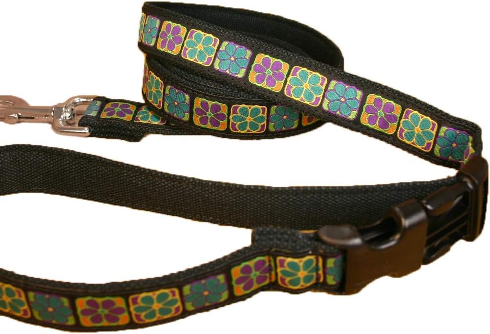 Zany Canvas Leash - Click N Go (1 Inch, Flowerama)