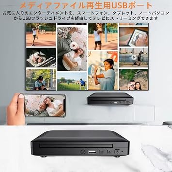 Blu-ray Player Mini HD DVD Player Cable Support 1080p PAL NTSC All Regions USB 2.0 CD Player Breakpoint Memory HDR Support M218