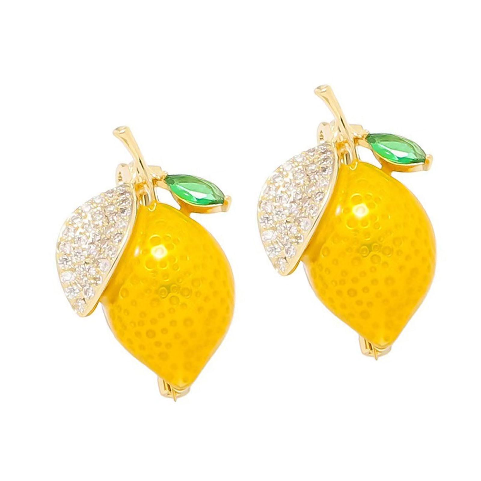 Kalttoy Lemon Brooch Pin Metal Lapel Pin Decorative Brooches with Fastener Clasps for Clothing Bag Jackets Decoration Clothing for Women