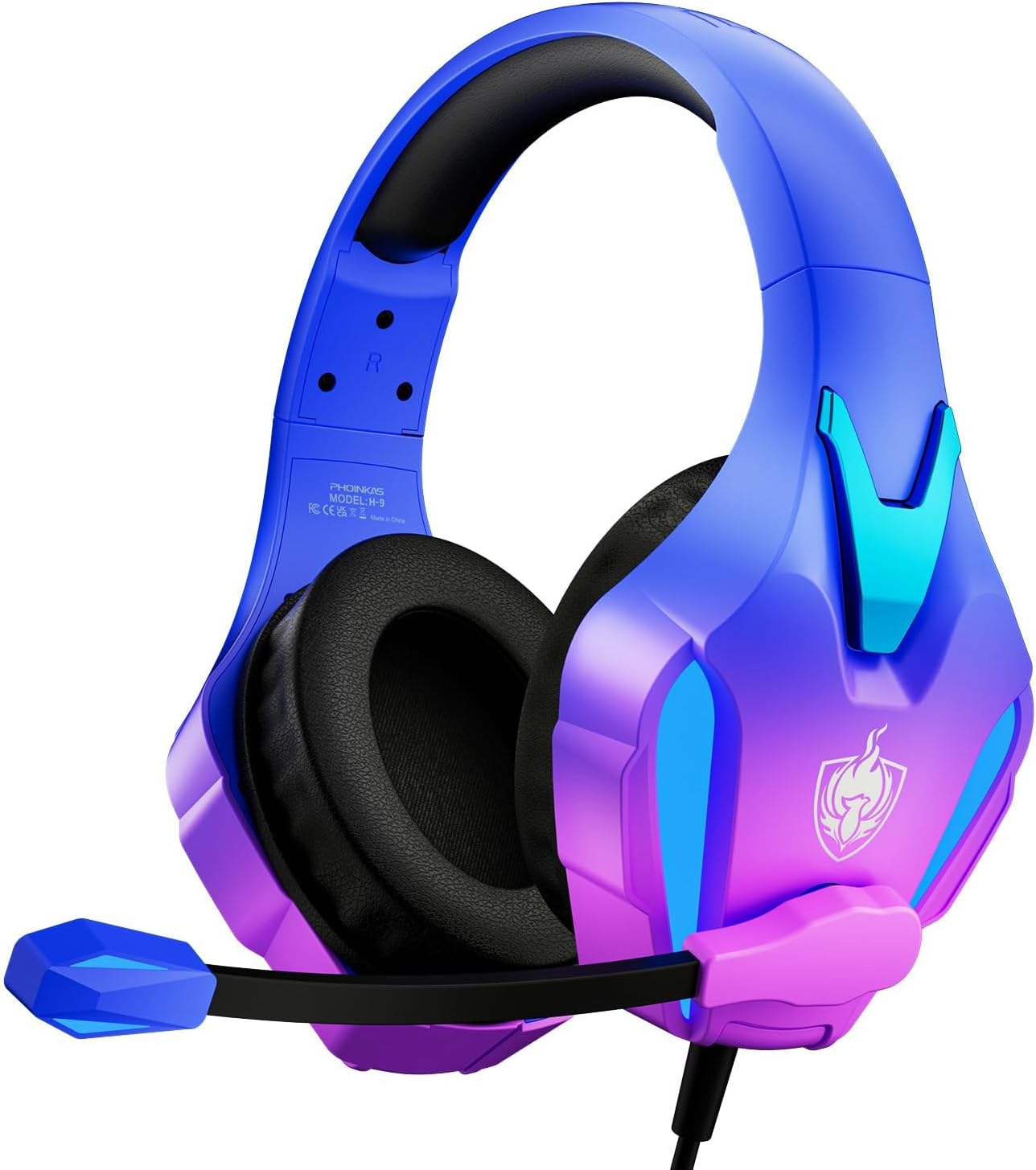 PHOINIKAS PS4 Gaming Headset for PC, PS5, Switch, H9 Xbox One Headset with Noise Cancelling Mic, Over Ear Stereo Headphones with Bass Surround (Violet)