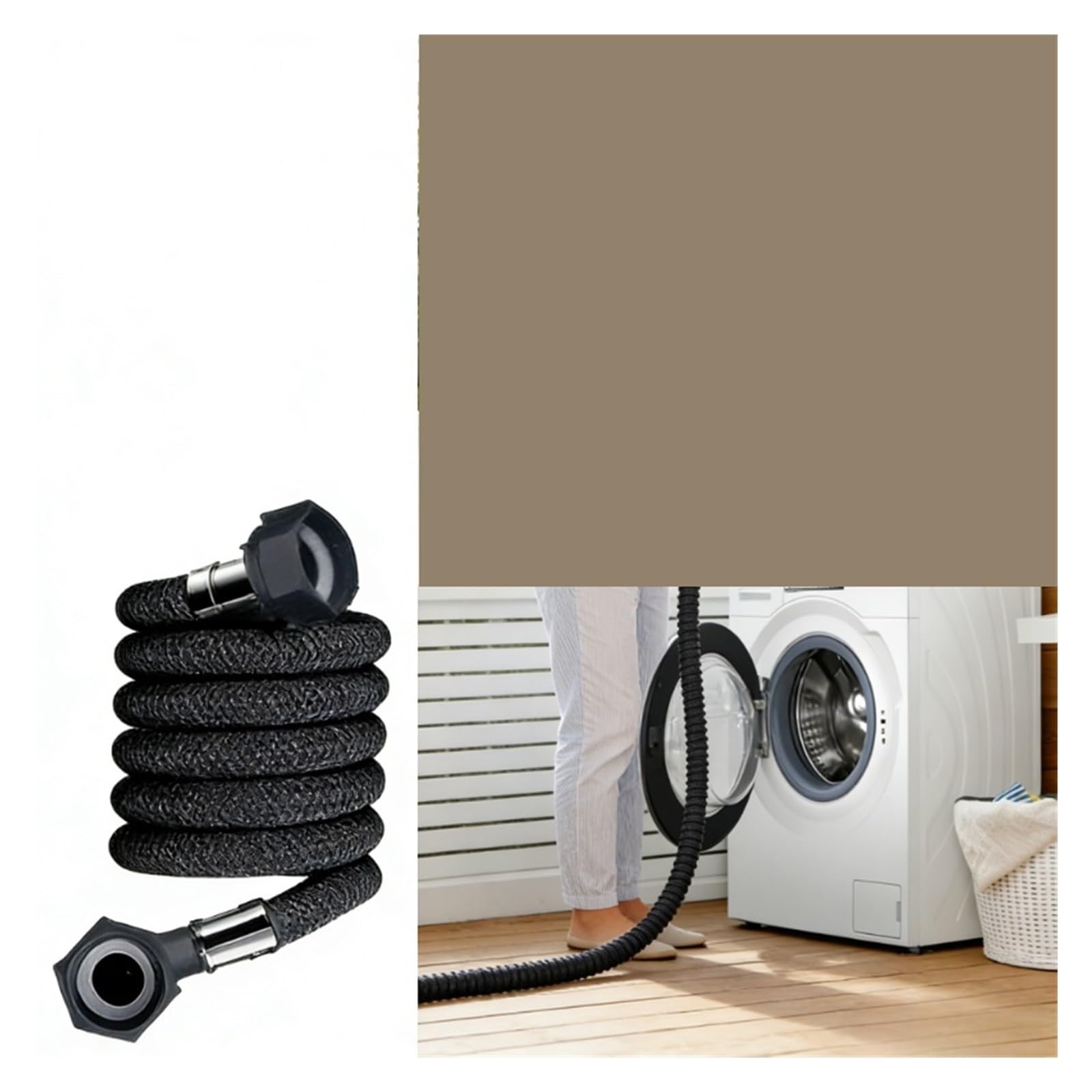 Tubo Di Ingresso Universale For Lavatrice For Uso Domestico, Prolunga Flessibile For Lavastoviglie, Adattatore For Tubo Flessibile Ondulato For Lavatrice, Sostituzione Del Tubo Flessibile,(5m)