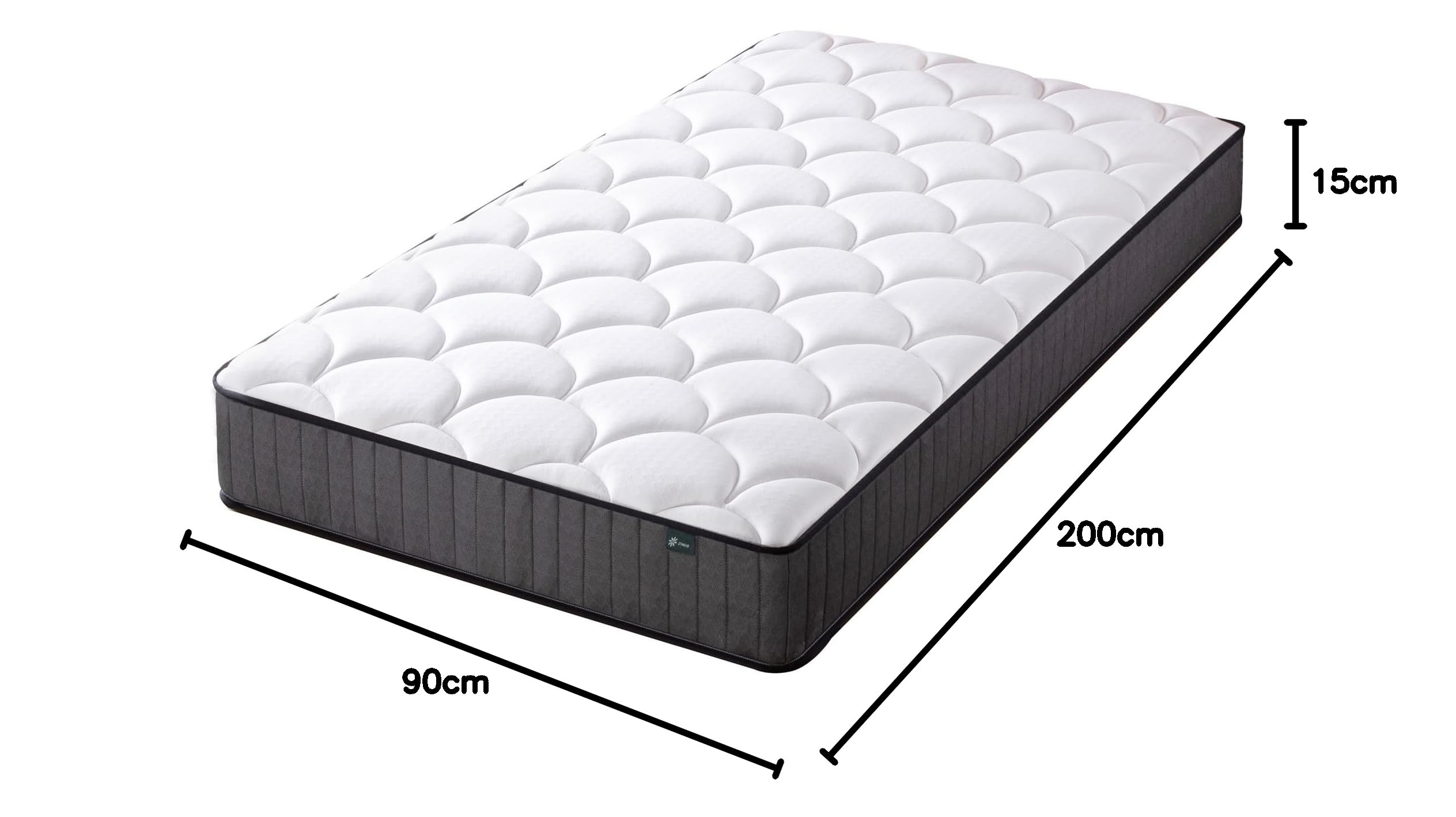 Zinus Hybrid Taschenfederkernmatratze 90x200cm - Härtegrad H2/H3 - Höhe 20 cm - Kühlende Ergonomische Memory Foam Matratze - Oeko-TEX Zertifiziert - Produziert nach Deutschem Qualitätsstandard